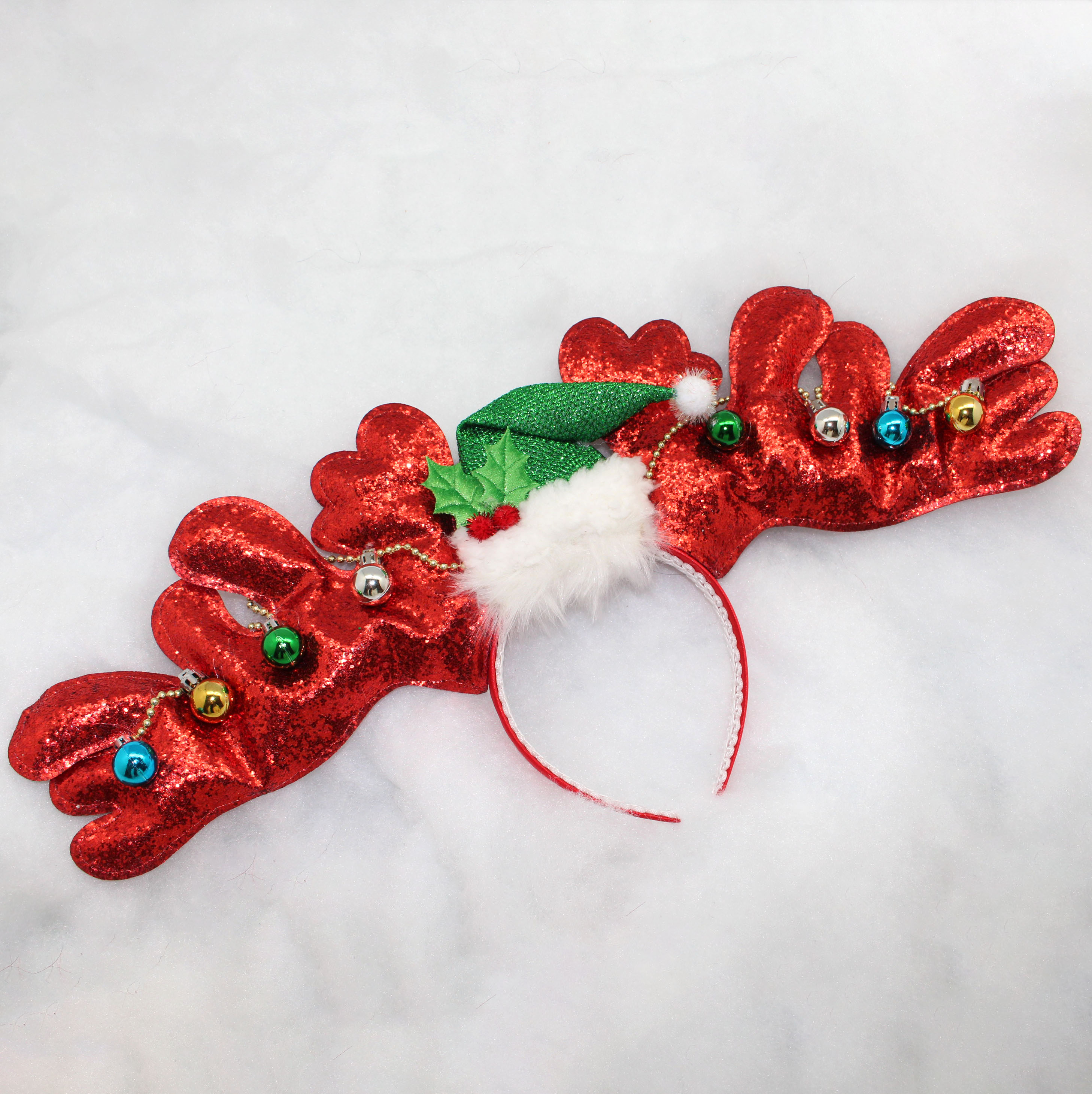 red reindeer antlers headband