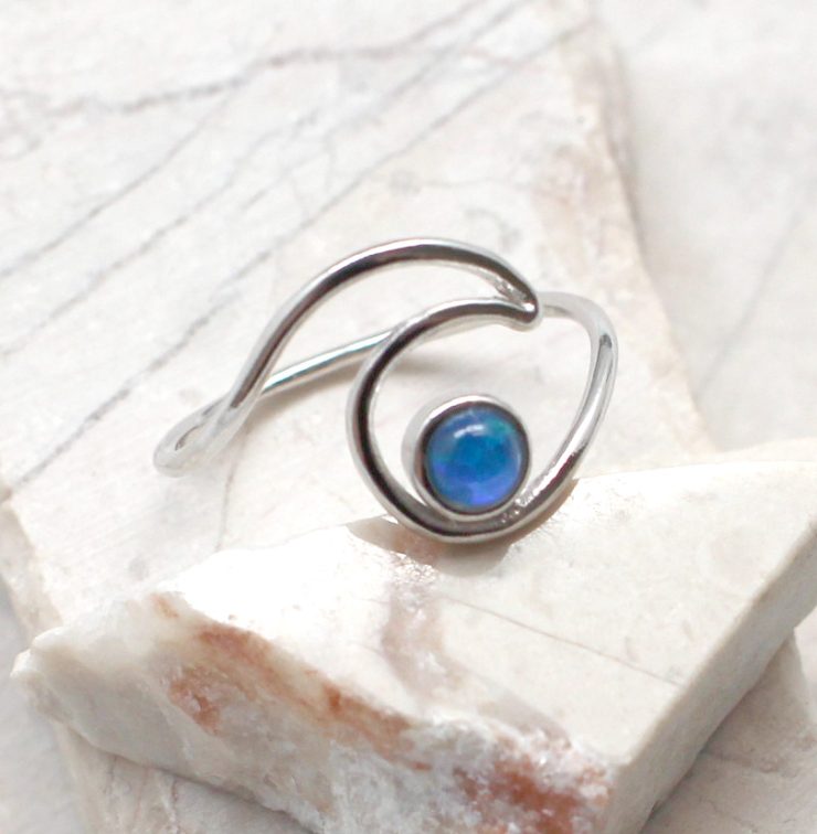 A photo of the Wave Ring With Opal Stone product