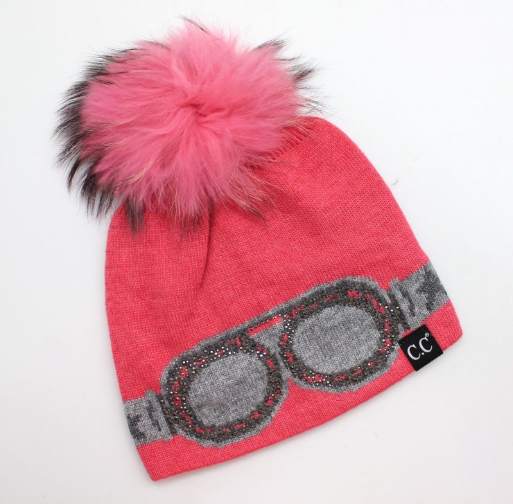 A photo of the Ski Goggle Pom Pom Beanie product