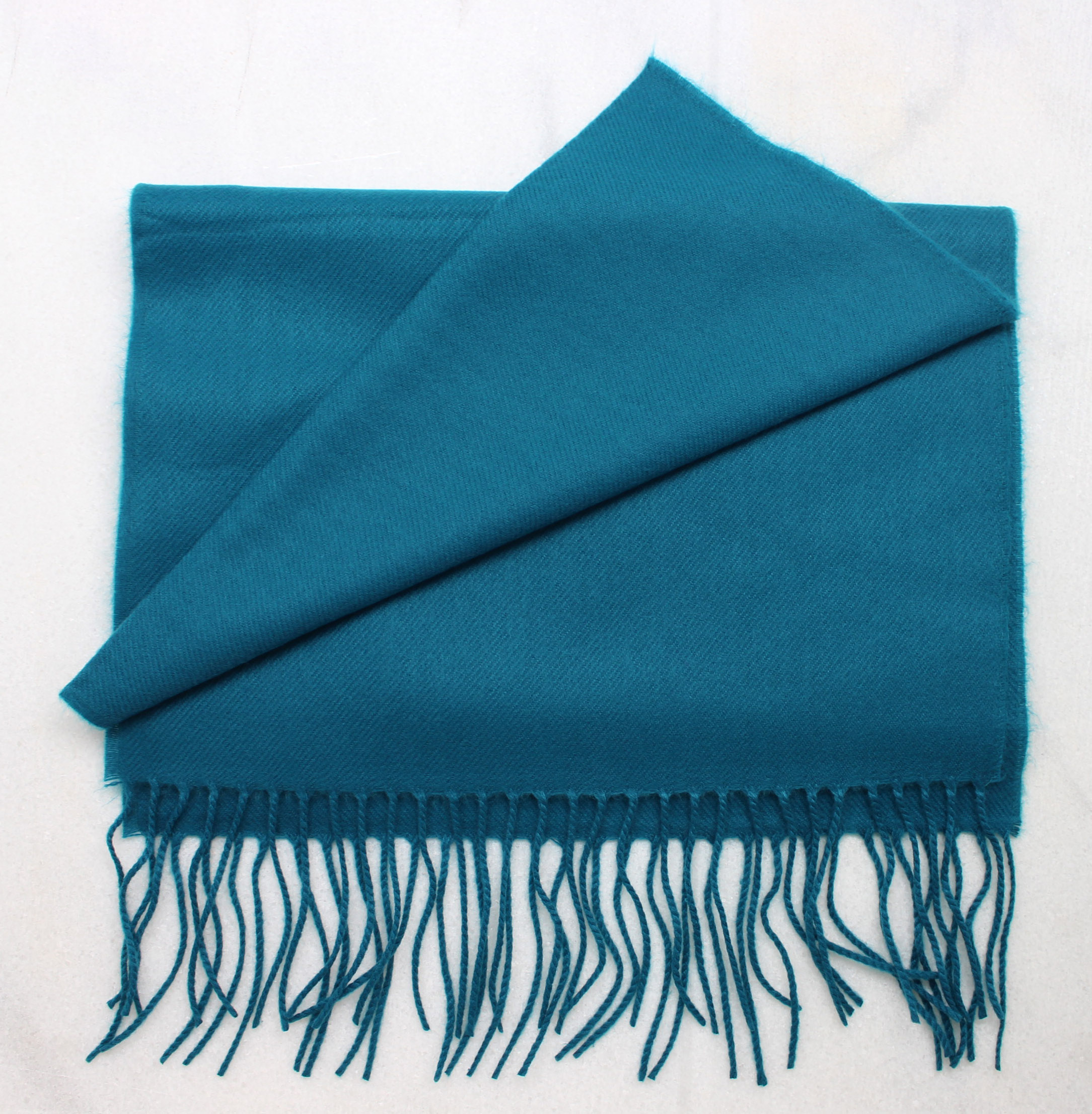 Classic Comfort Embroidered Cashmere Feel Slate Blue Scarf