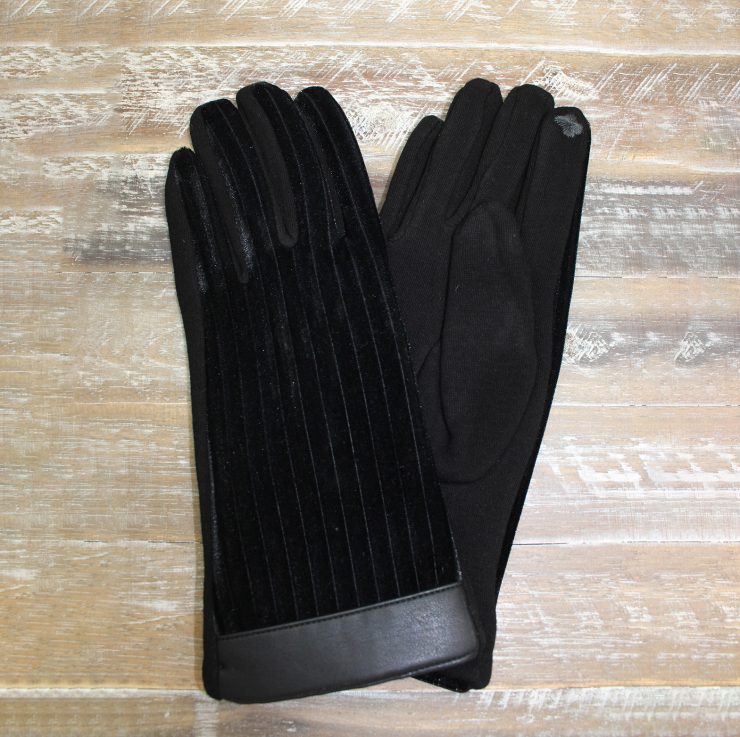 A photo of the Velvet Stripe Gloves product