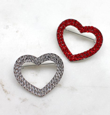 A photo of the Rhinestone Heart Pin product