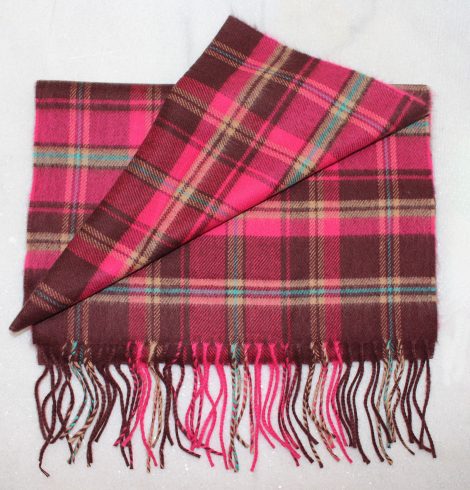 A photo of the Pink Plaid Cashmere Feel Scarf product