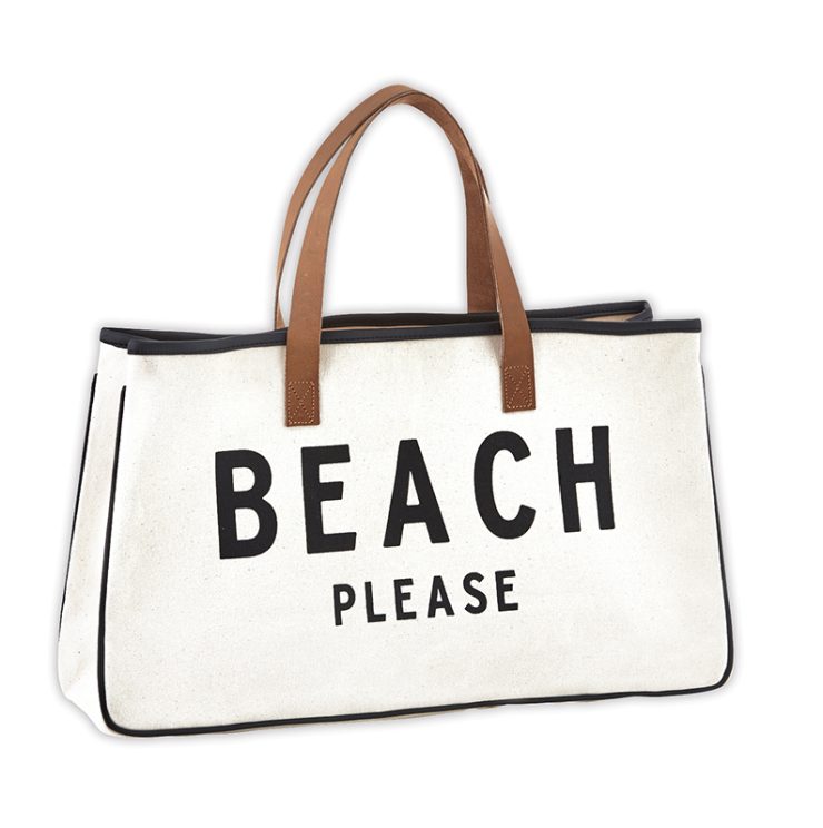 A photo of the Beach Please Canvas Tote product