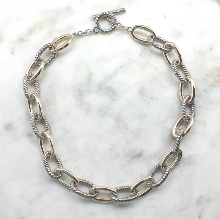 A photo of the Braided Chain Link Necklace product