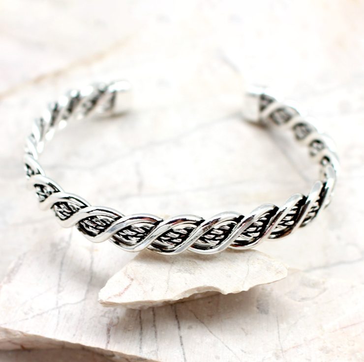 A photo of the Braided Silver Cuff Bracelet product