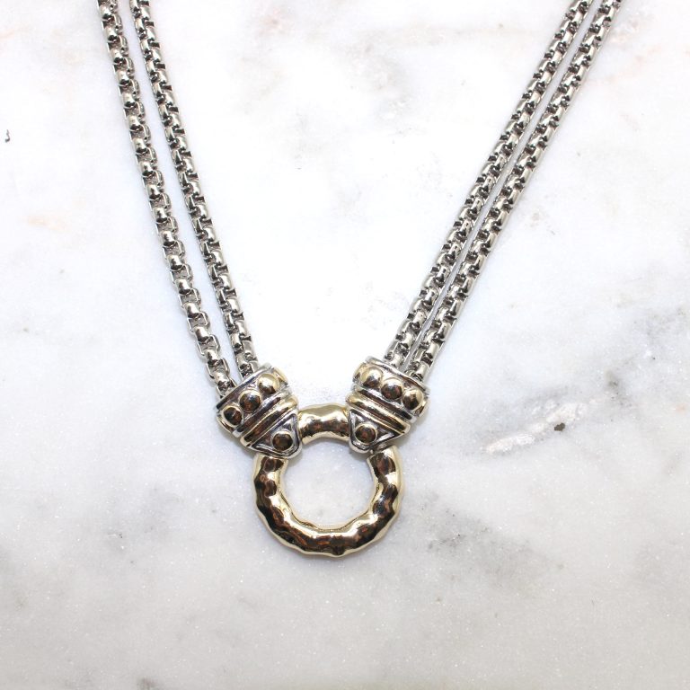 Hammered Circle Necklace - Best of Everything | Online Shopping