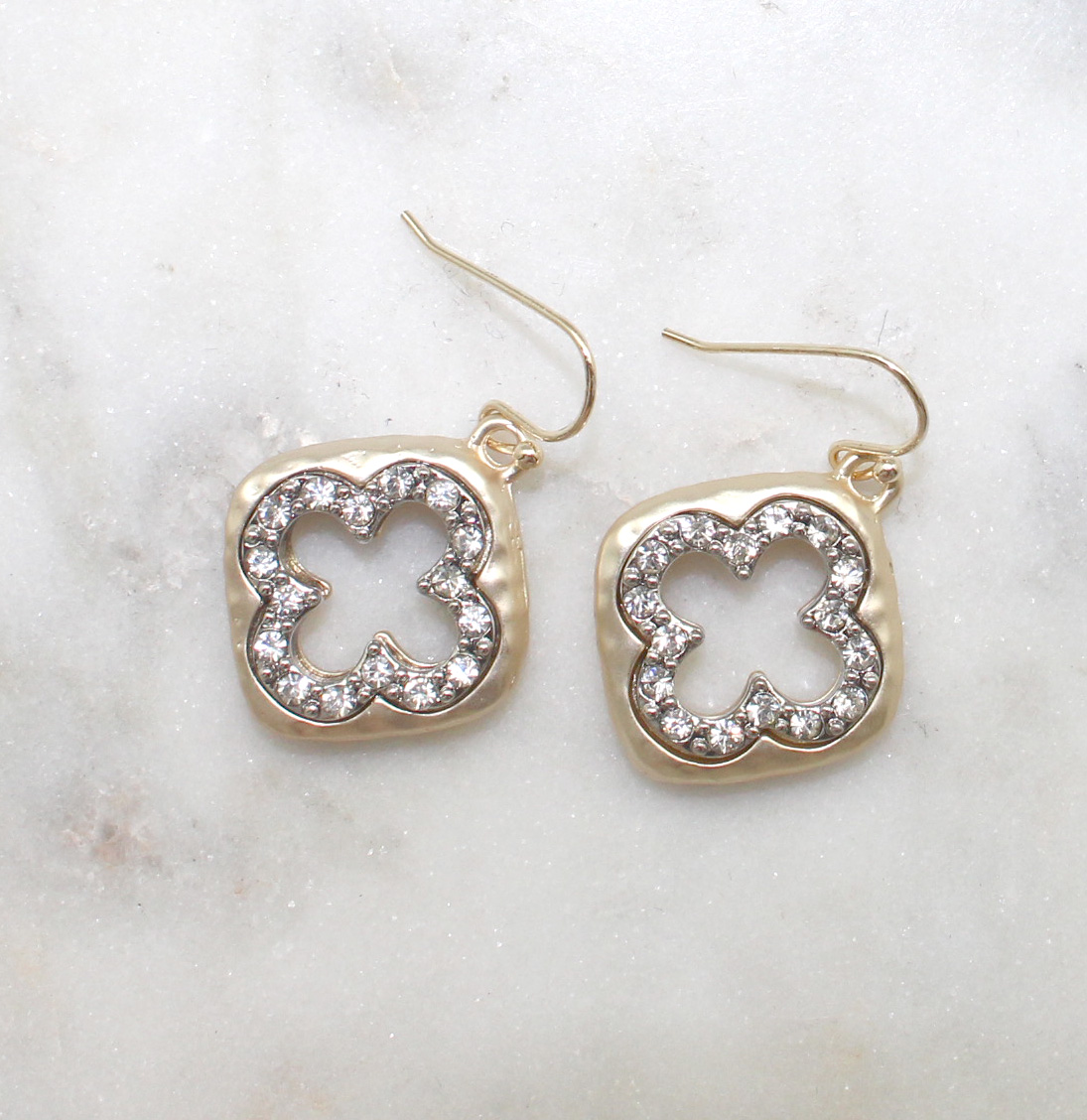 Hammered Clover Earrings - Best of Everything | Online Shopping