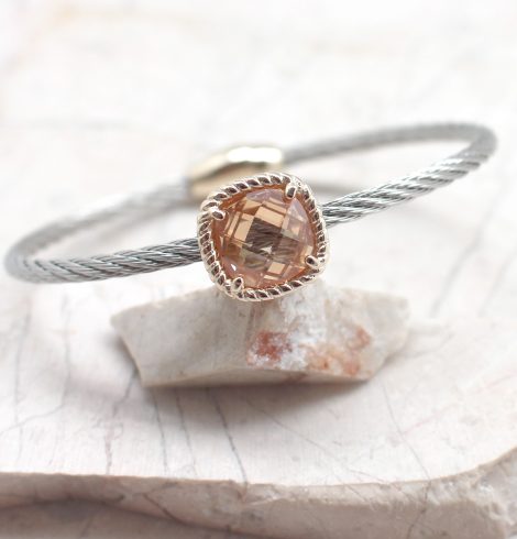 A photo of the Square Gemstone Magnetic Bangle product