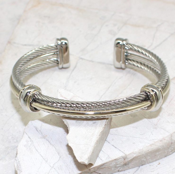 A photo of the Two Bead Cuff Bracelet product