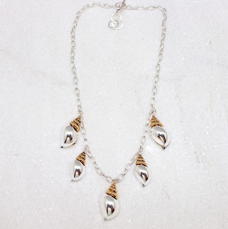 A photo of the Two Tone Shell Necklace product