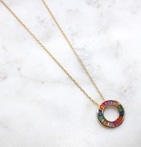 A photo of the Colorful Circle Necklace product