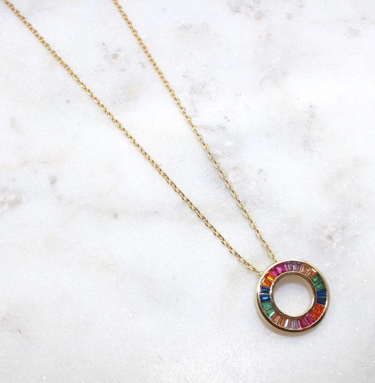 A photo of the Colorful Circle Necklace product