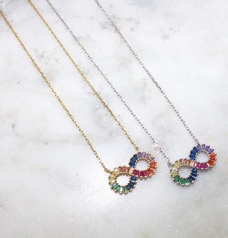 A photo of the Colorful Infinity Necklace product