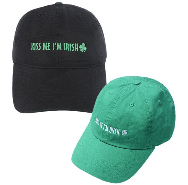 A photo of the Kiss Me I'm Irish Baseball Cap product