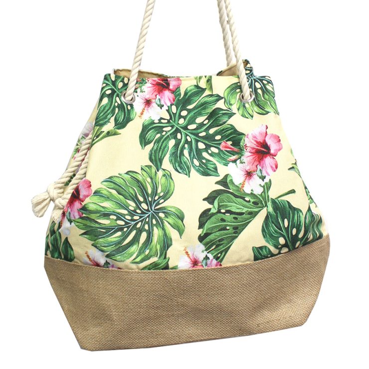 A photo of the Yellow Tropical Flowers Satchel product