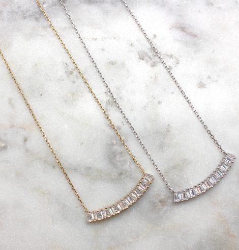 A photo of the Baguette Bar Necklace product