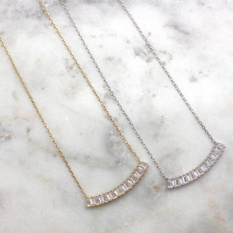 A photo of the Baguette Bar Necklace product