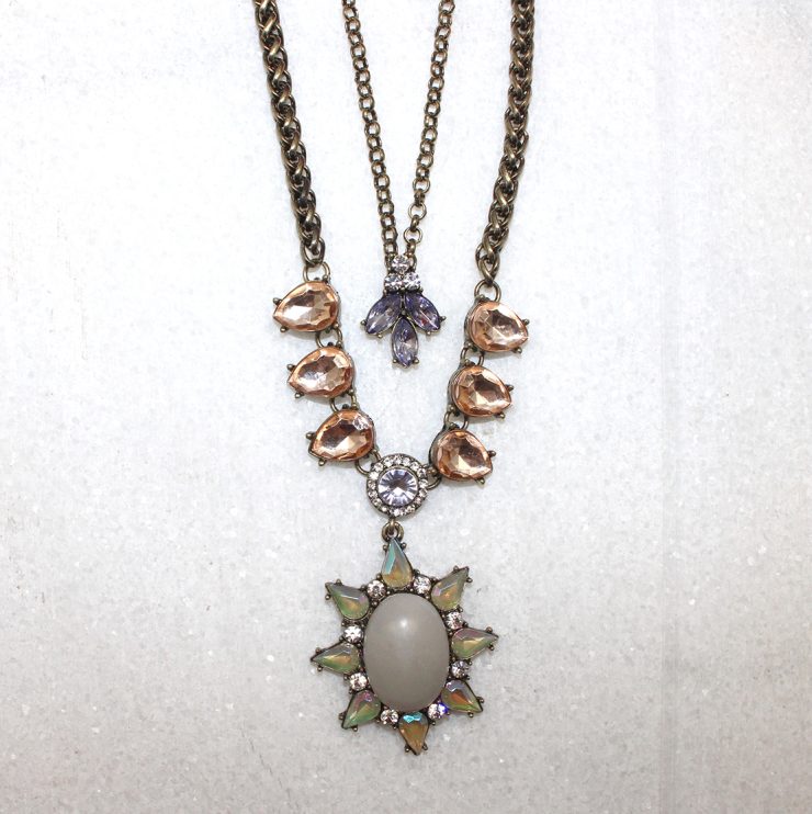 A photo of the Rhinestone Burst Necklace product