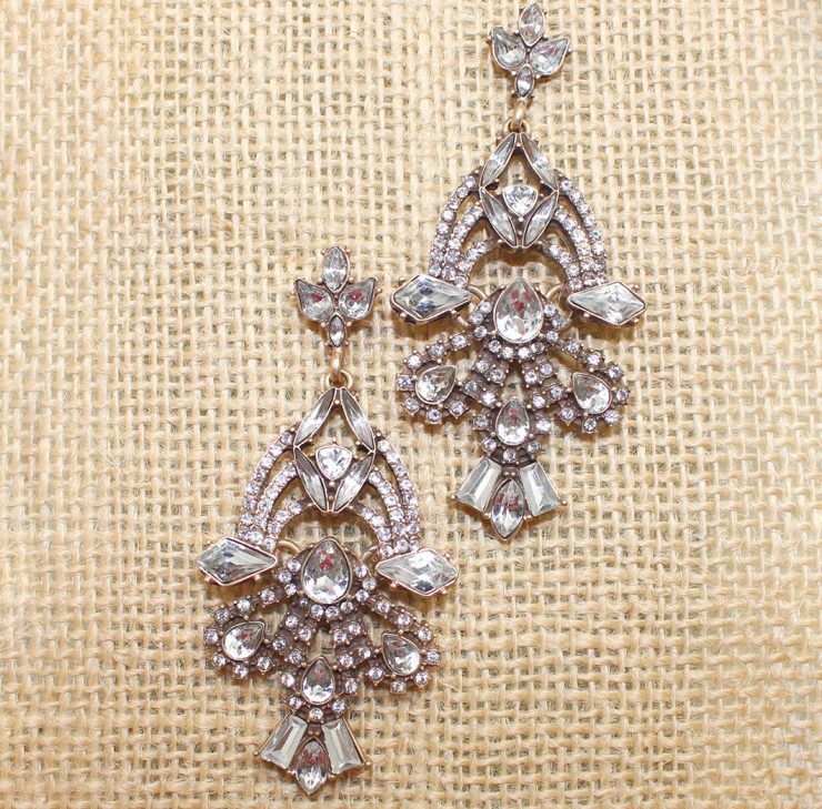 A photo of the Rhinestone Chandelier Earrings product
