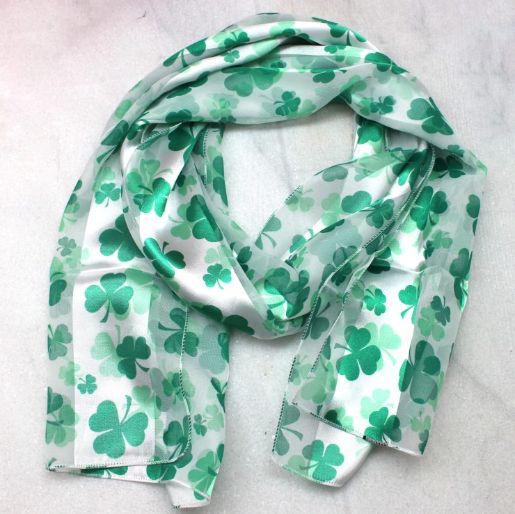 A photo of the Green & White Shamrock Scarf product