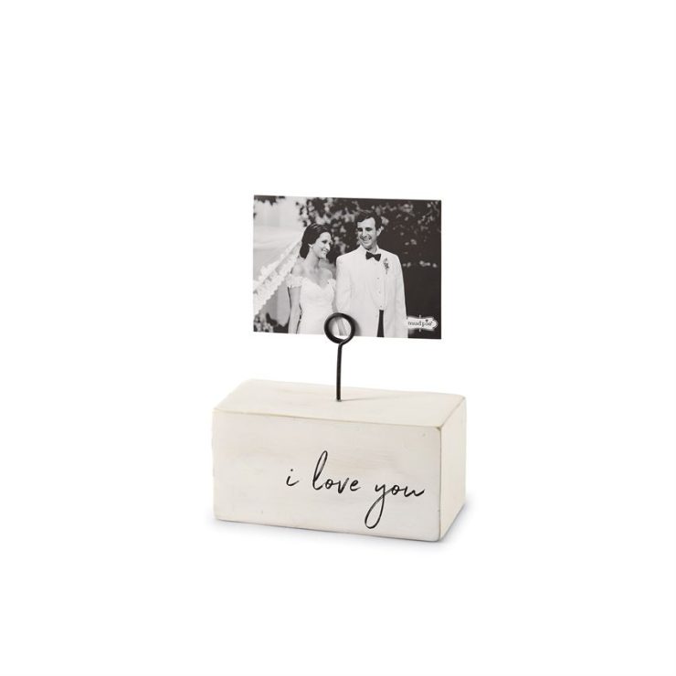 A photo of the I Love You Wood Block Picture Frame product