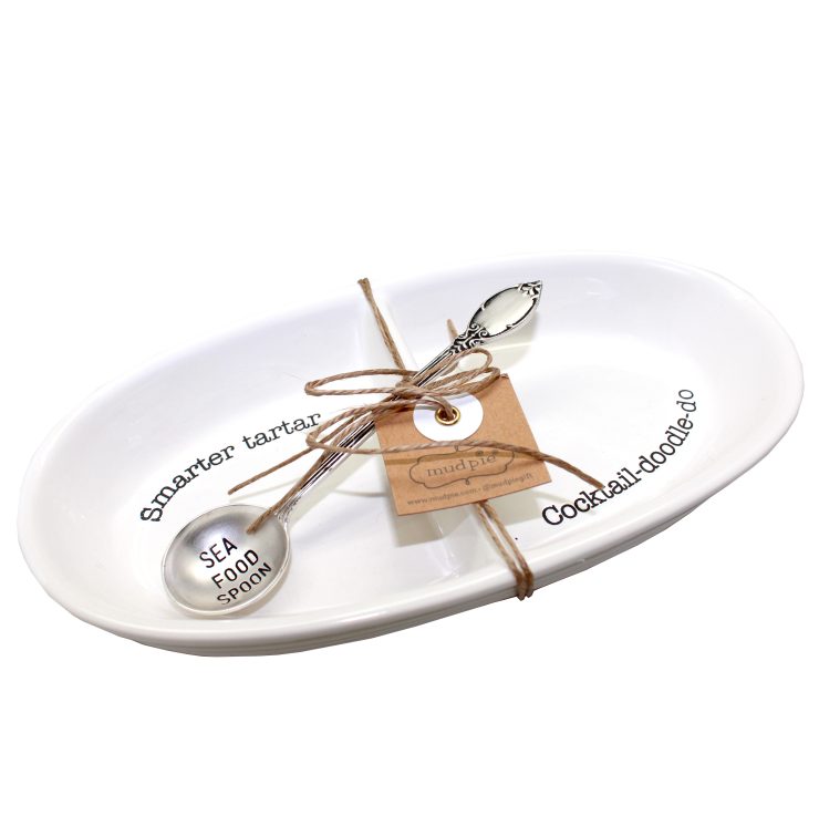 A photo of the Seafood Sauce Dish and Spoon Set product