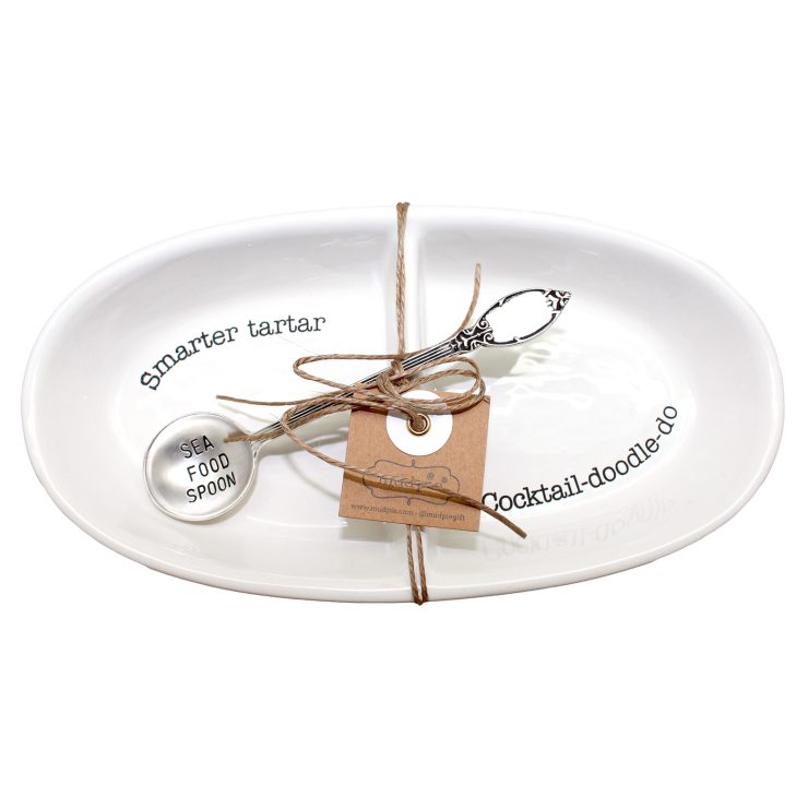 A photo of the Seafood Sauce Dish and Spoon Set product