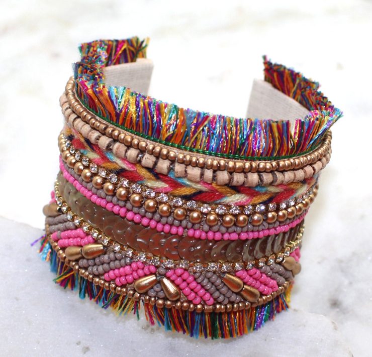 A photo of the Colorful Artsy Cuff Bracelet product