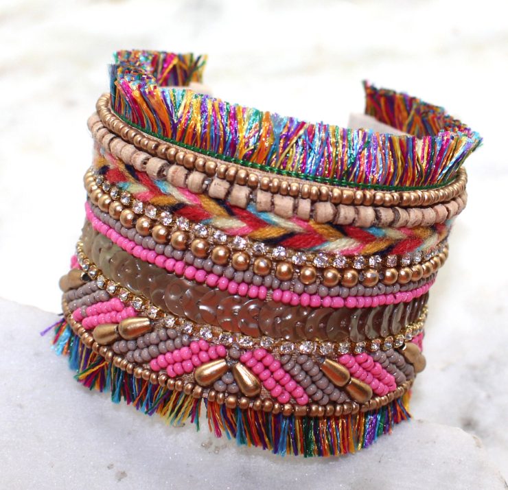 A photo of the Colorful Artsy Cuff Bracelet product