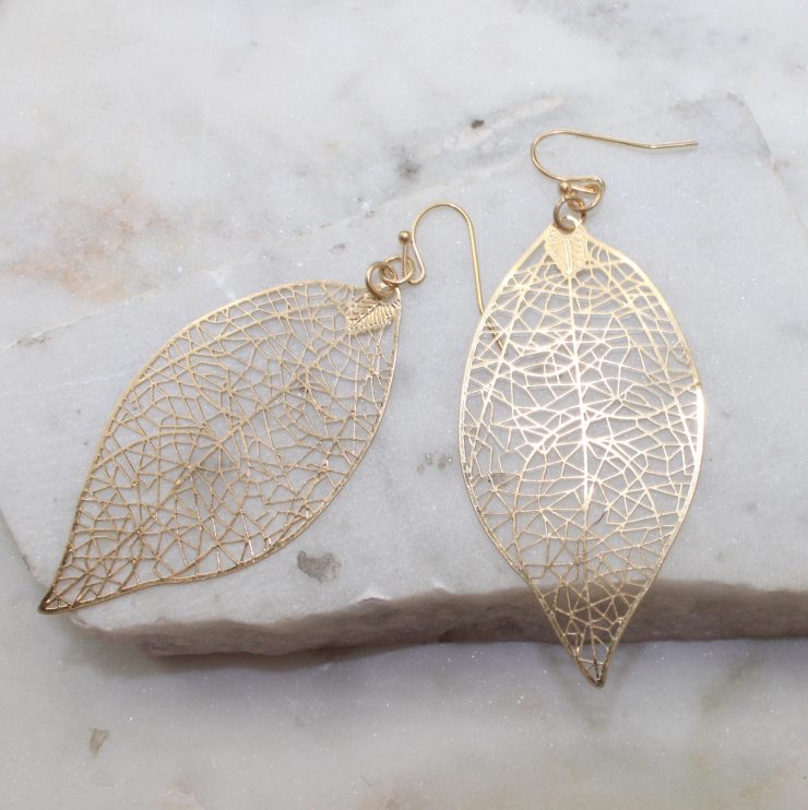 A photo of the Gold Leaf Earrings product