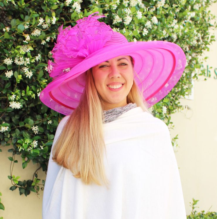 A photo of the Pretty In Pink Fascinator Hat product