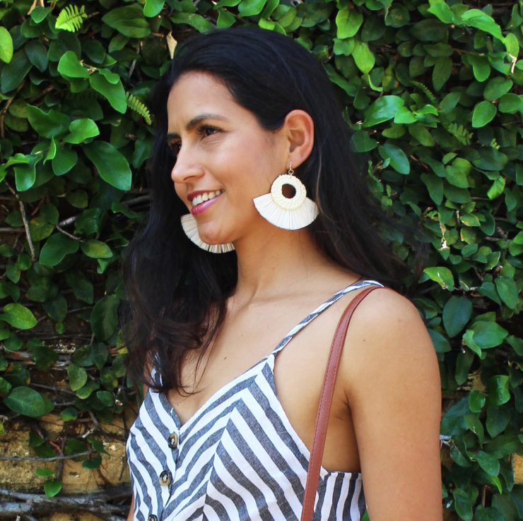 A photo of the Summer Raffia Earrings product