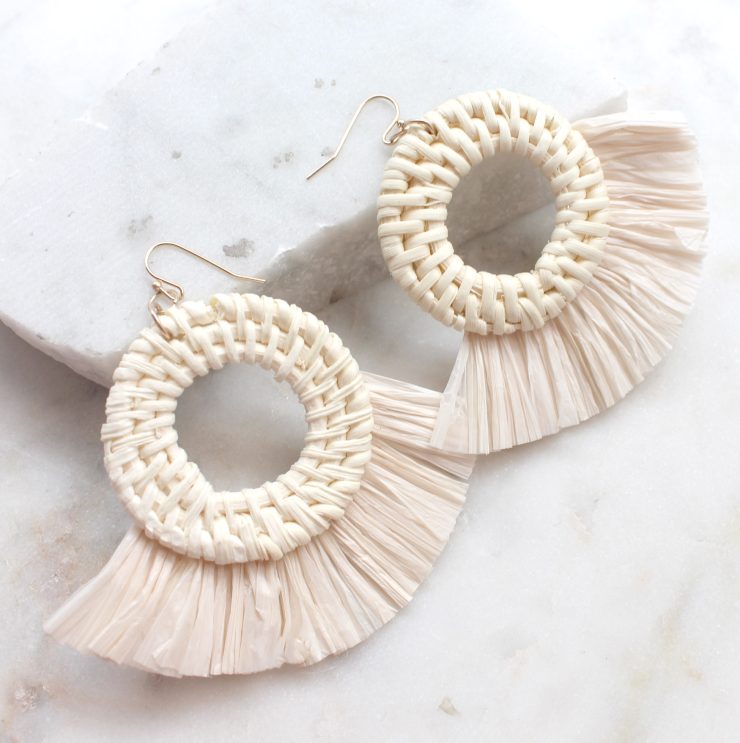 A photo of the Summer Raffia Earrings product