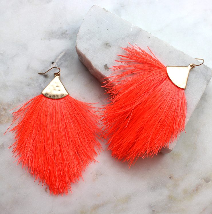 A photo of the Tassel Me Neon Earrings product