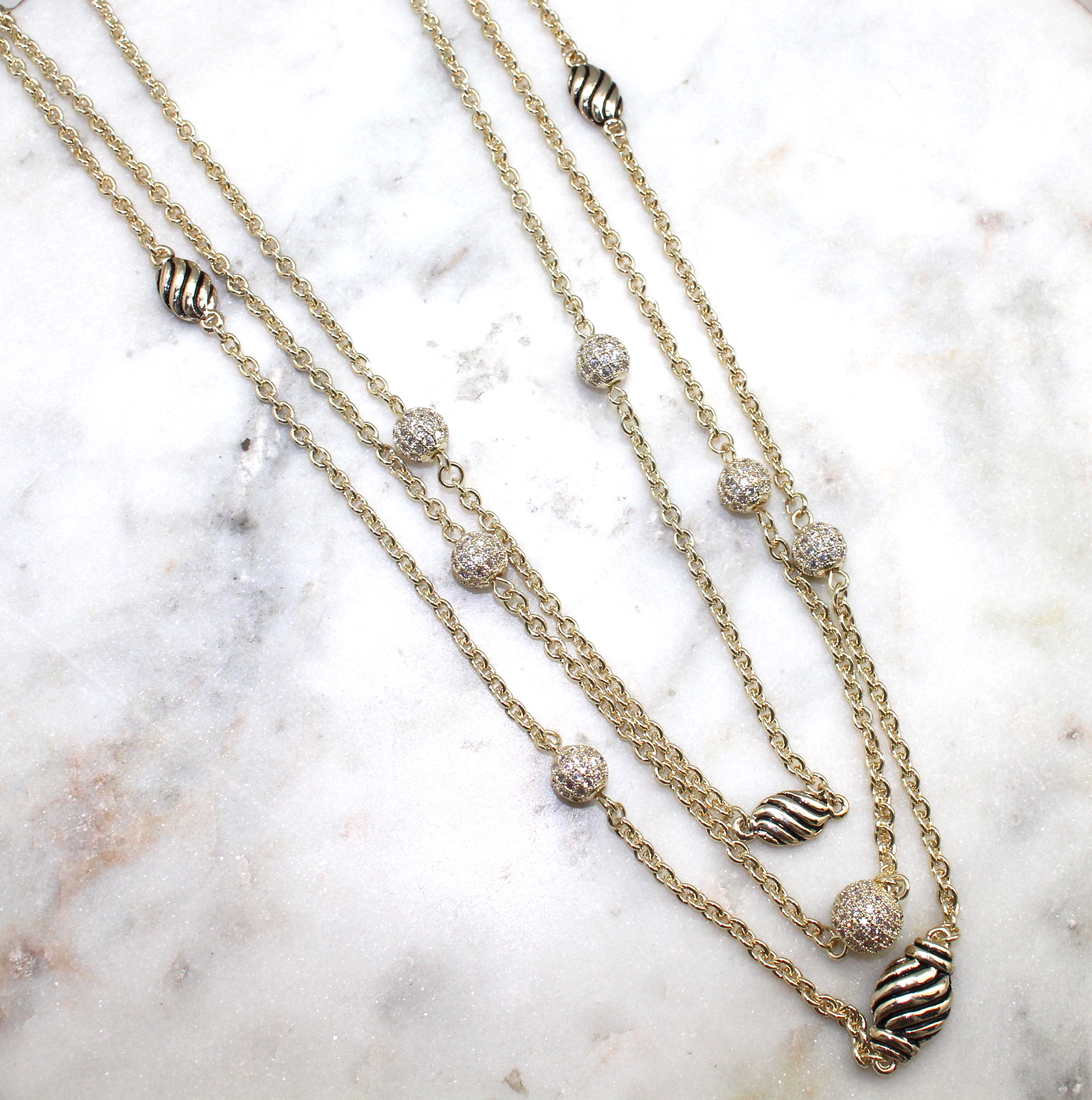 Triple Layer Charm Necklace - Best of Everything | Online Shopping