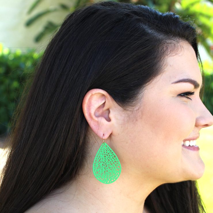 A photo of the Cute Cutout Bright Earrings product