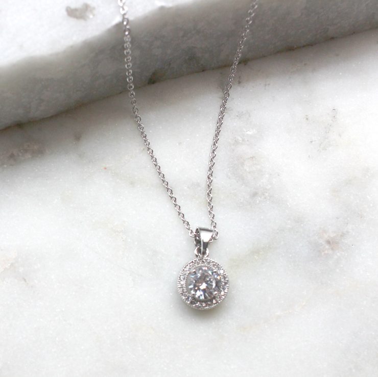 A photo of the Round Pendant Necklace product