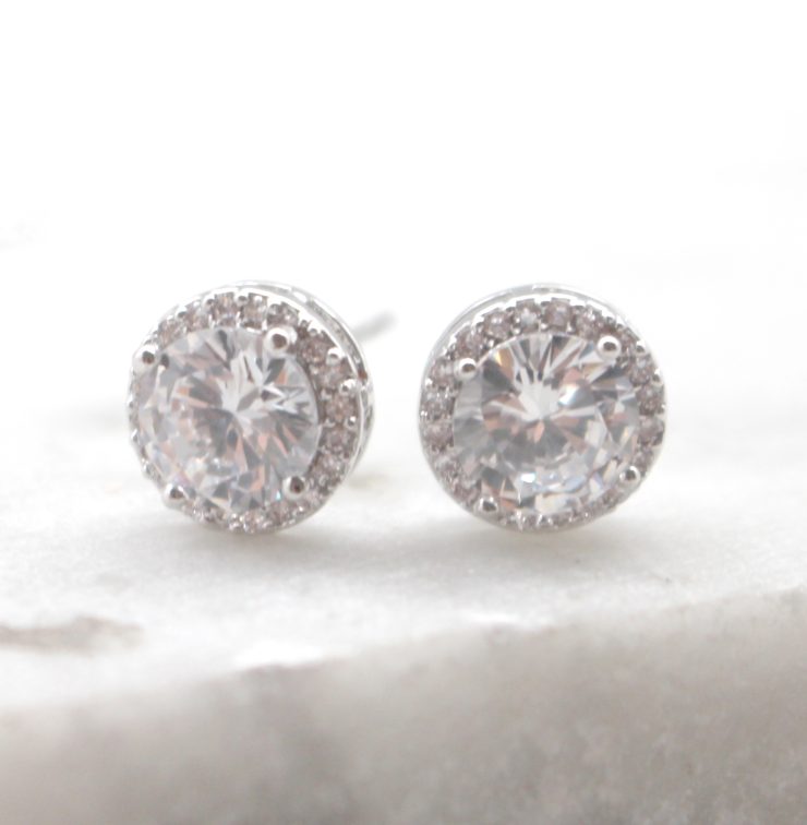 A photo of the Round Rhinestone Earrings product