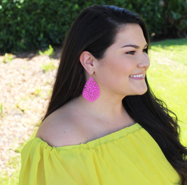 A photo of the Vibrant Cutout Earrings product