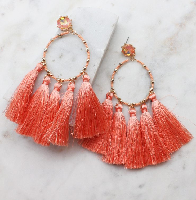 A photo of the Vibrant Tassel Earrings product
