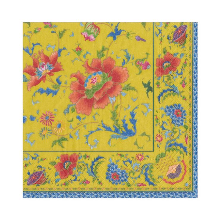 A photo of the Chinese Ceramic Luncheon Napkins In Imperial Yellow product