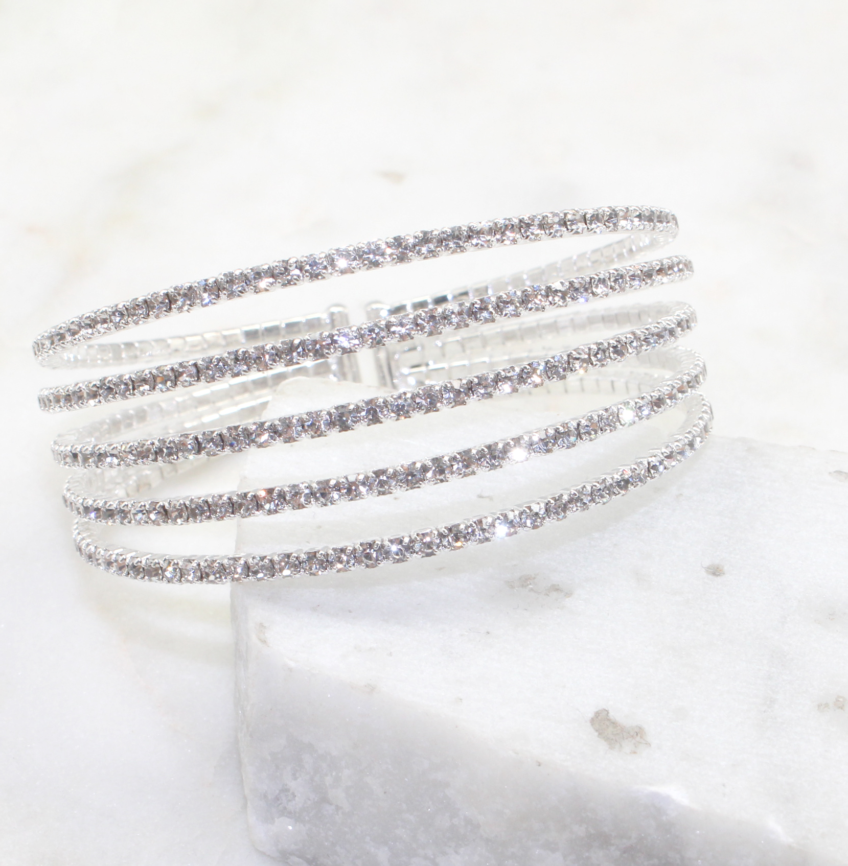 Layered Rhinestone Bracelet Best of Everything Online Shopping