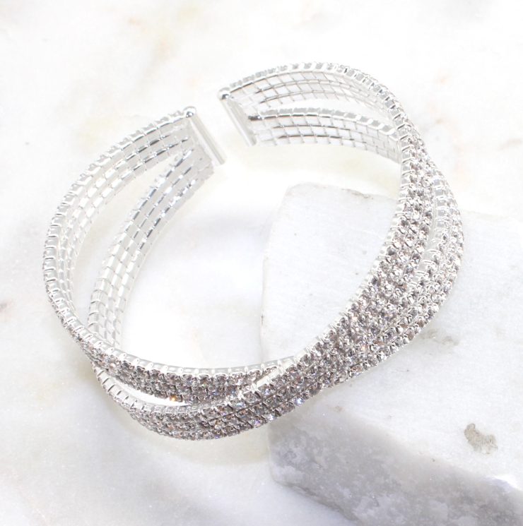 A photo of the Two Band Rhinestone Bracelet product