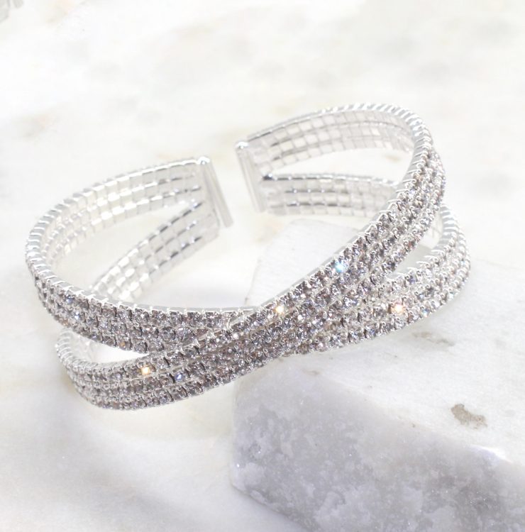 A photo of the Two Band Rhinestone Bracelet product