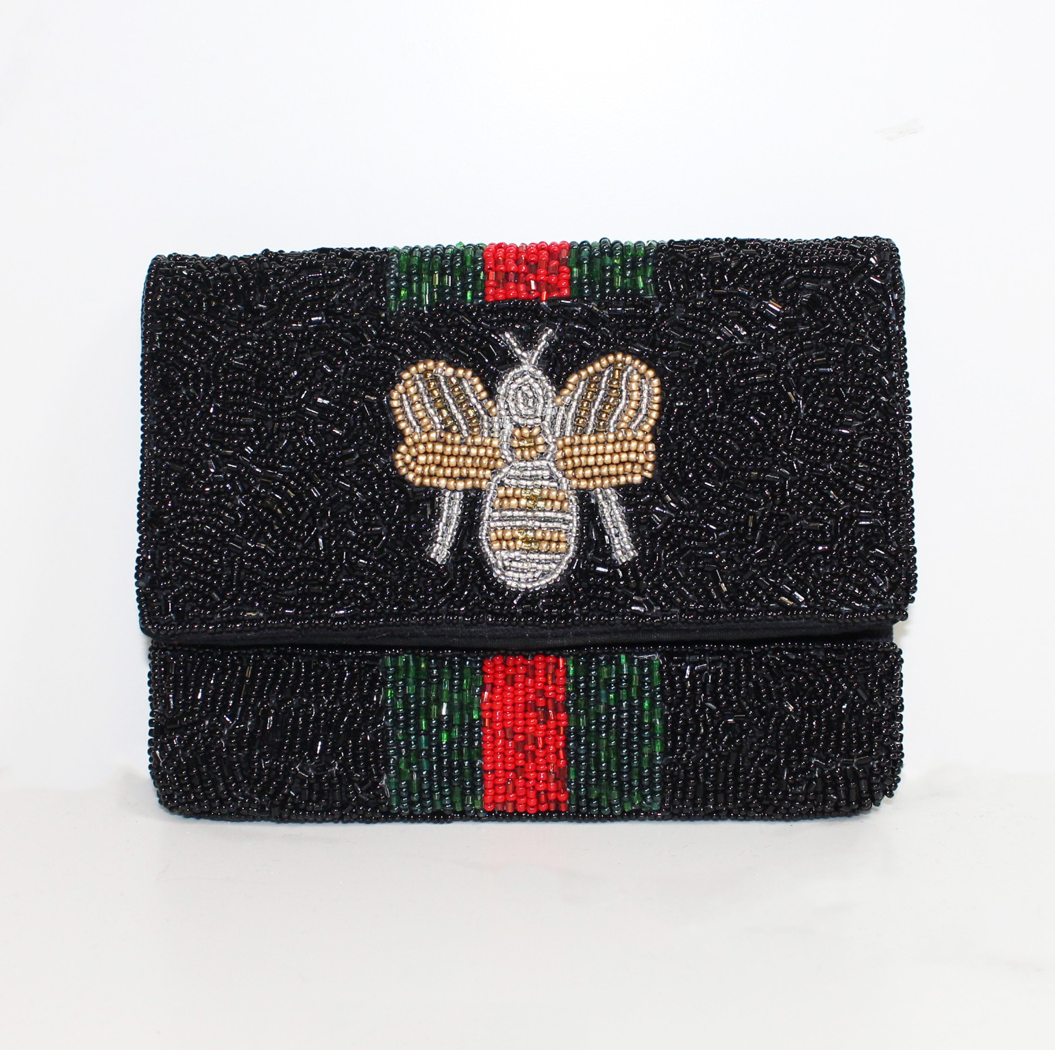 Gucci Bee Clutch Bag in Black