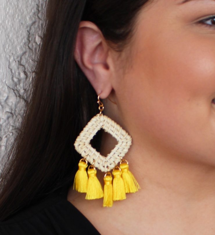 A photo of the Frida Tassel Earrings product