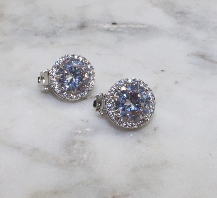A photo of the Rhinestone Clip-On Earrings product