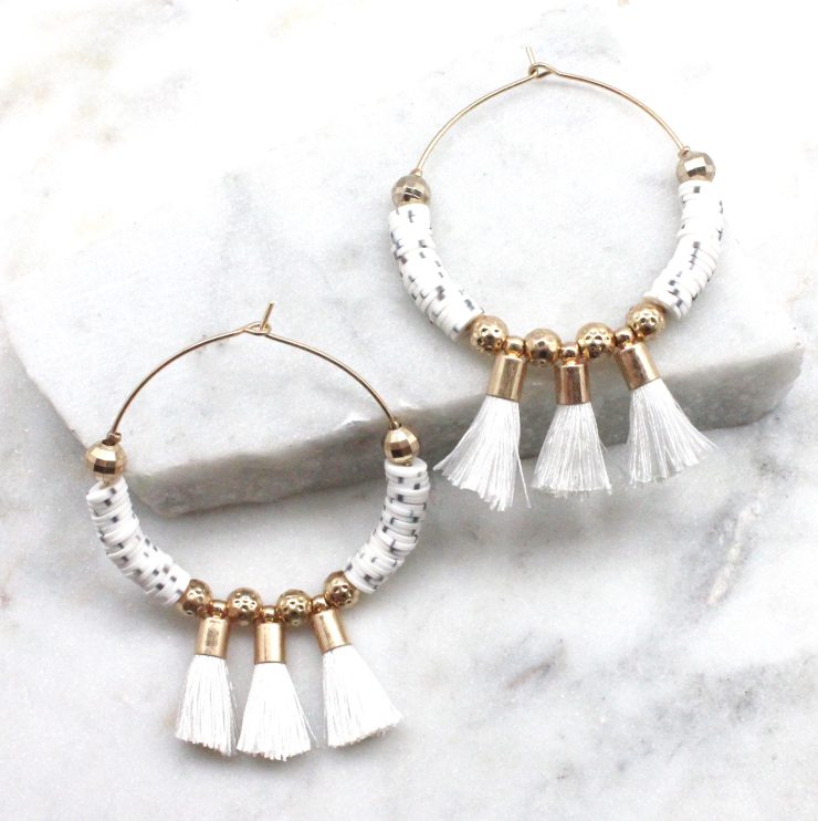 A photo of the Tatum Earrings In White product