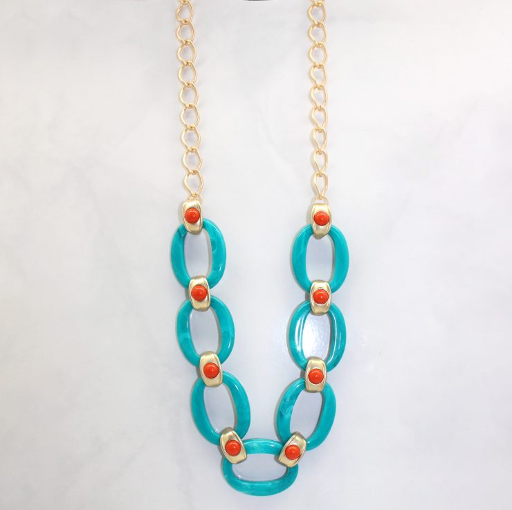 A photo of the Turquoise Link Necklace product